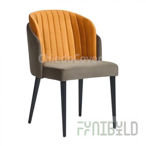 Half-chair Lily velour zizi, legs black enamel