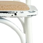 Crossback chair, white, with cushion, patina black