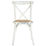 Crossback chair, white, with cushion, patina black