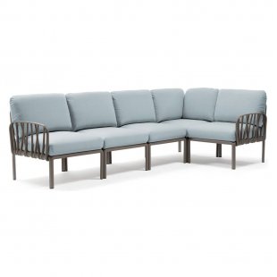 Plastic sofa with pillows Komodo 5 tortora/led