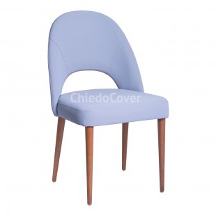 Mallin chair, beech legs, light blue velour