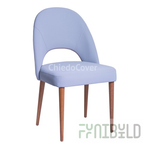 Mallin chair, beech legs, light blue velour