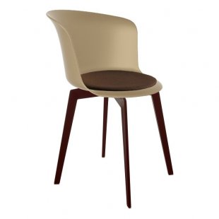 Plastic chair with cushion Coffee