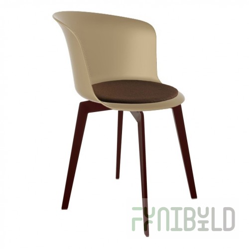 Plastic chair with cushion Coffee