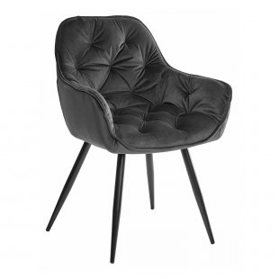 Malta chair, dark grey velour