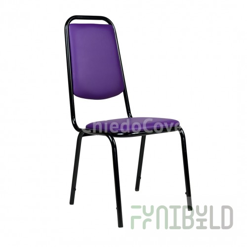 Chair Denver 22mm - Light, black, purple leatherette