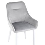 Chair Diana velour gray, white legs