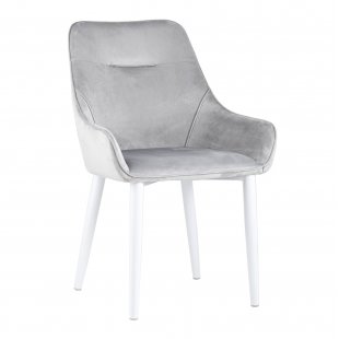 Chair Diana velour gray, white legs