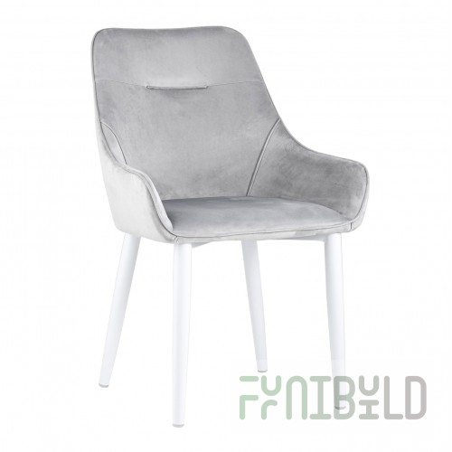 Chair Diana velour gray, white legs