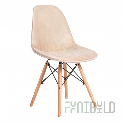 Cover E02 for Eames chair, thickened velour beige
