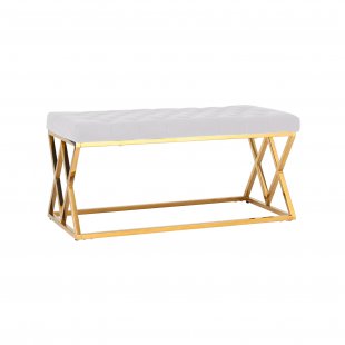 Bench Insignia, velvet beige, gold