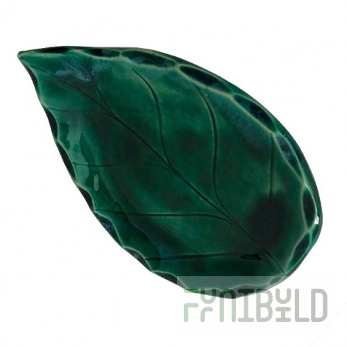 Plate Tropical leaf, carved