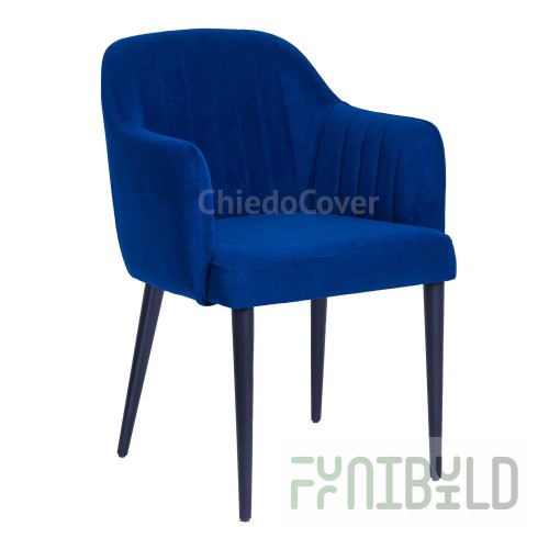 Tulip Chair, Royal Blue Velvet