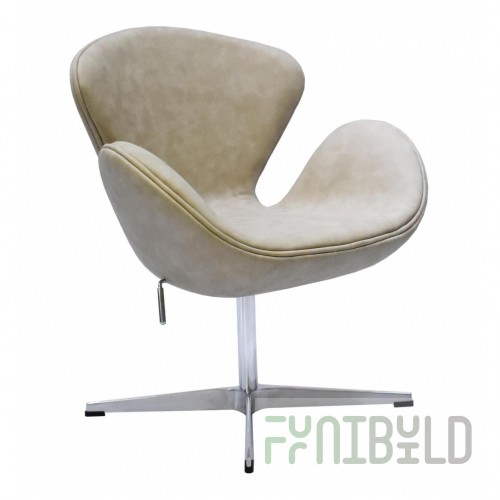 Swan Chair beige, with aged leather effect