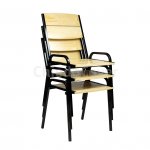 Outdoor chair made of pine slats, light