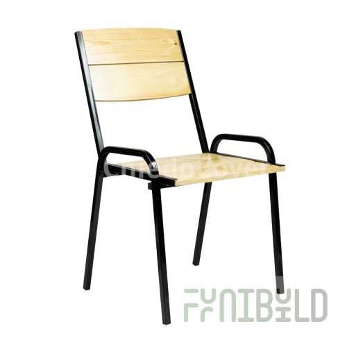 Outdoor chair made of pine slats, light