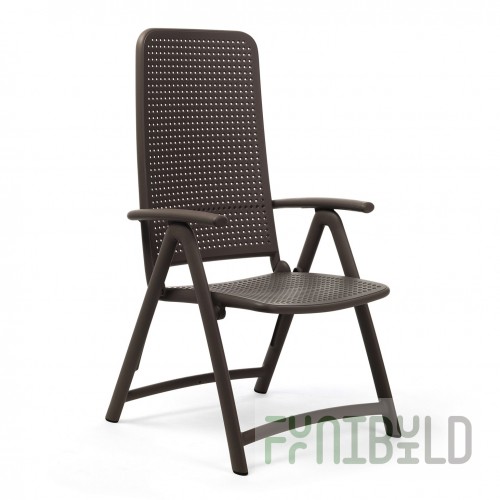 Plastic folding chair Darsena, coffee