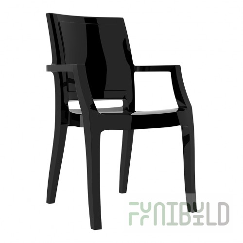 Plastic chair Arthur, black
