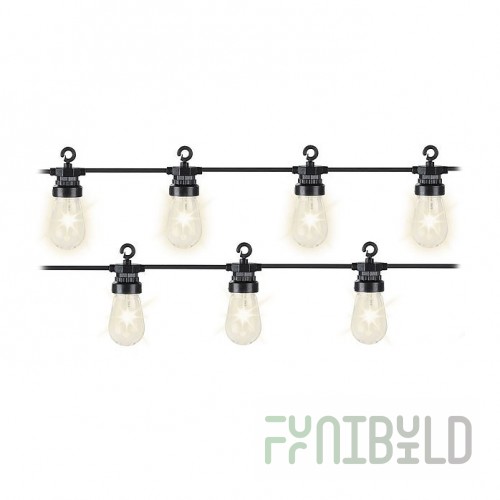 Retro Light Bulb Garland, 20 Bulbs, Warm White