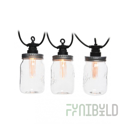 Retro - Garland Jars, 10 lamps with extra warm white light