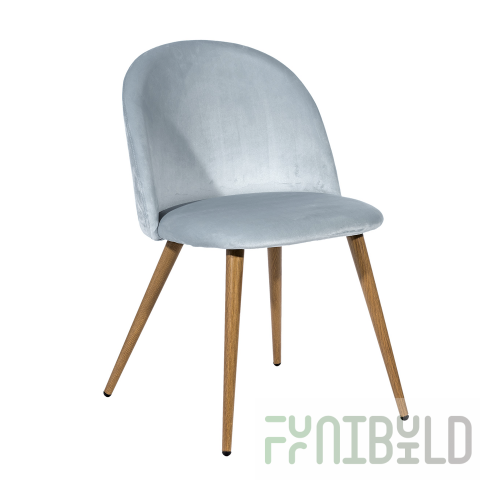 Chair Lyon, velveteen dusty blue
