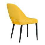 Mila chair, yellow velvet, black legs