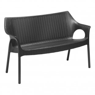 Plastic wicker sofa Olimpo Sofa, anthracite