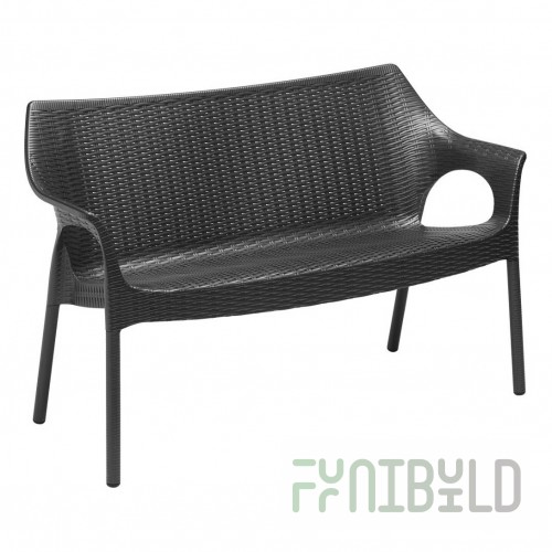 Plastic wicker sofa Olimpo Sofa, anthracite