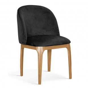 Grace chair, black, oak legs, BL19