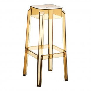 Transparent bar stool Fox 75 amber