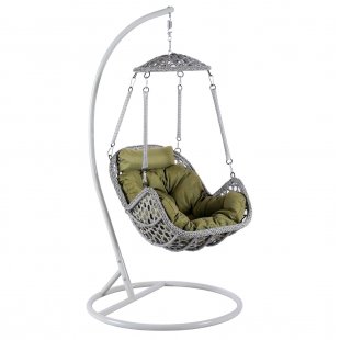 Misi Silver hanging chair made of artificial rattan