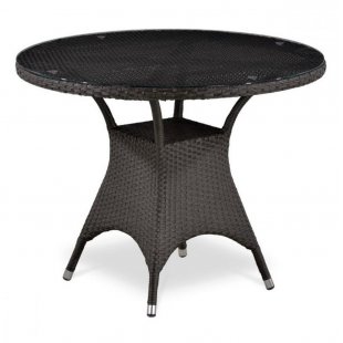 Wicker table made of artificial rattan Gauran, brown