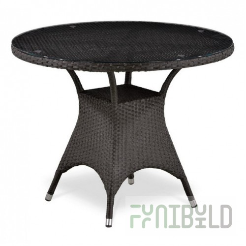 Wicker table made of artificial rattan Gauran, brown