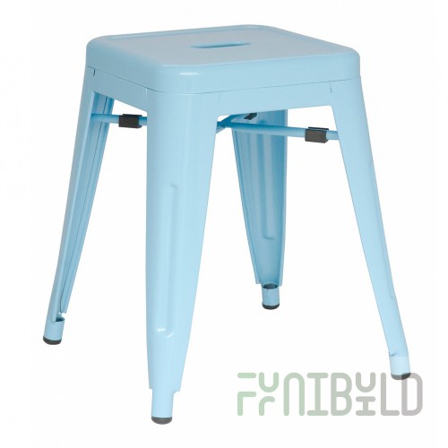 Tolix stool, light blue