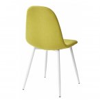 Cassiopea chair, light green velour, white legs