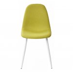 Cassiopea chair, light green velour, white legs