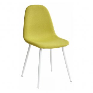 Cassiopea chair, light green velour, white legs