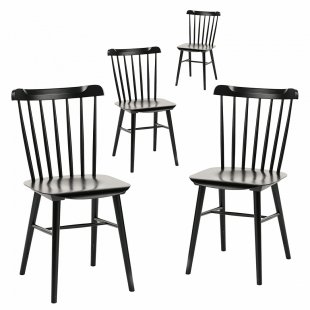 Tucker Set 4 Black Chairs