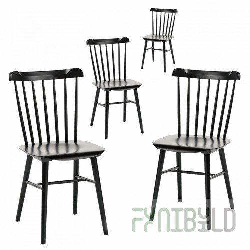 Tucker Set 4 Black Chairs