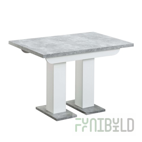 Clyde table concrete/white