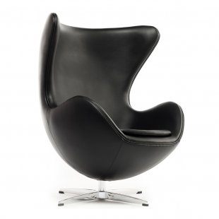 Egg chair, Jacobson style, black eco-leather
