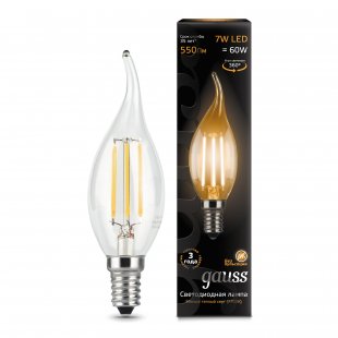 Lamp (LED) LED Gauss 7W 2700K Filament Candle tailed