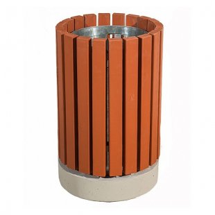 Wooden urn on a concrete base walnut
