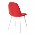 Cassiopea chair, red velour, white legs