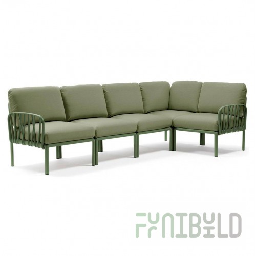 Plastic sofa with pillows Komodo 5 agave/jungle