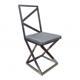 Loft chair, chrome frame, grey eco-leather
