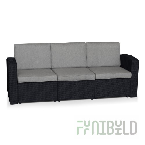 Three-seater rattan sofa LUX 3