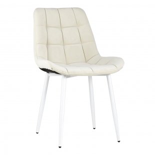 Chair Flex velour light beige white legs