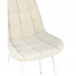 Chair Flex velour light beige white legs