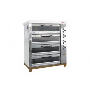 Bakery deck oven HPE-750/4S (stainless steel lining, glass doors)